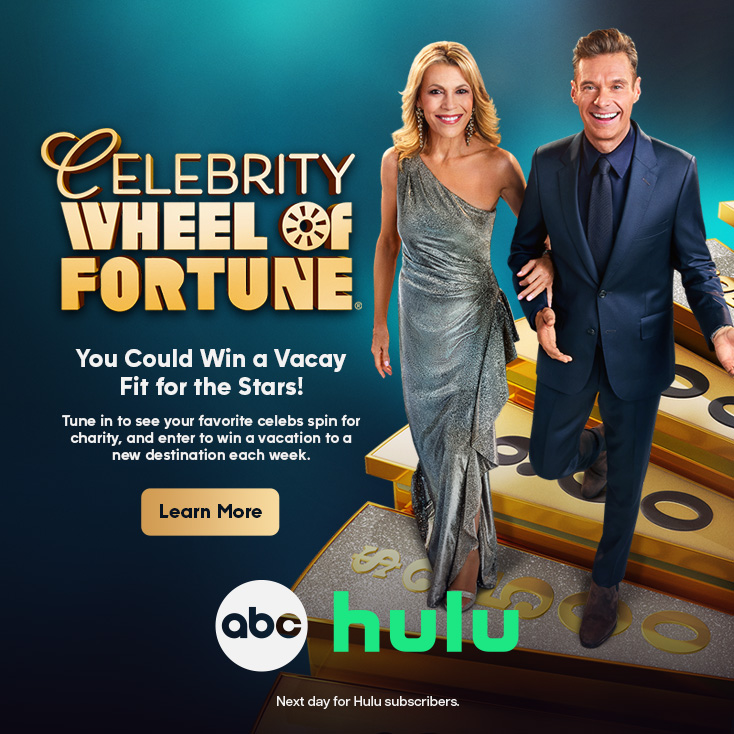 You Could Win a Vacay Fit for the Stars! Tune in to see your favorite celebs spin for charity, and enter to win a vacation to a new destination each week. Learn More