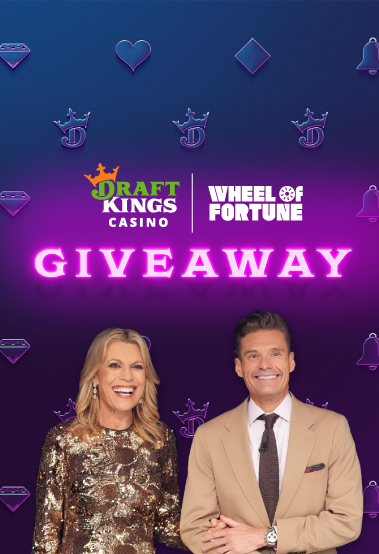 Draft Kings Casino Wheel of Fortune Giveaway with Ryan Seacrest and Vanna White.