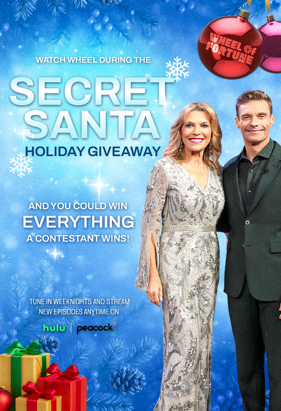 Secret Santa Holiday Giveaway -  AND YOU COULD WIN EVERYTHING A CONTESTANT WINS! TUNE IN WEEKNIGHTS AND STREAM NEW EPISODES ANYTIME ON hulu | peacock