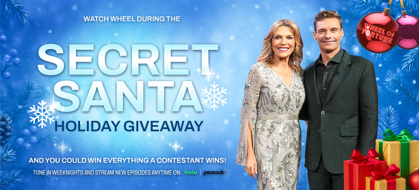 Secret Santa Holiday Giveaway AND YOU COULD WIN EVERYTHING A CONTESTANT WINS! TUNE IN WEEKNIGHTS AND STREAM NEW EPISODES ANYTIME ON hulu | peacock