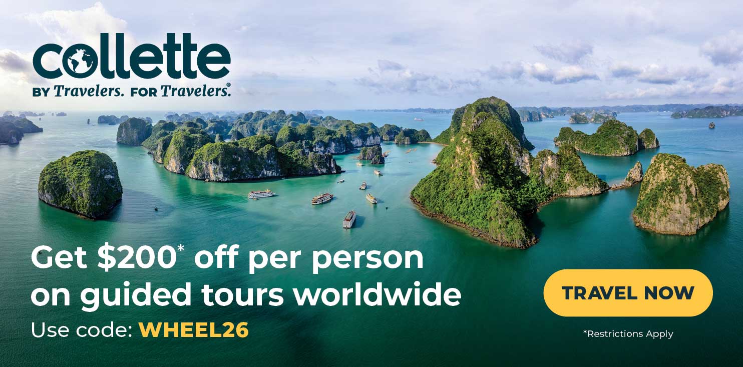 collette BY Travelers. FOR Travelers® Get $200* off per person on guided tours worldwide Use code: WHEEL26 TRAVEL NOW *Restrictions Apply