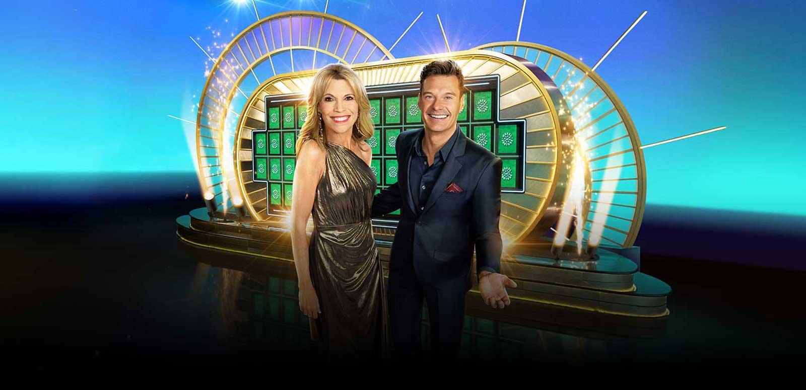 Ryan and Vanna on the set of Wheel of Fortune 