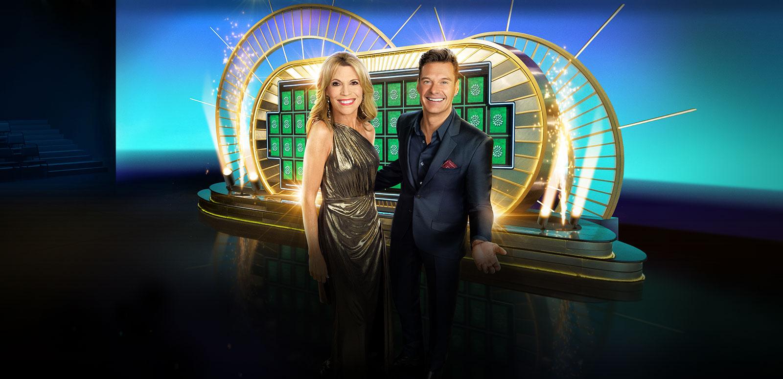 Ryan and Vanna on the set of Wheel of Fortune 