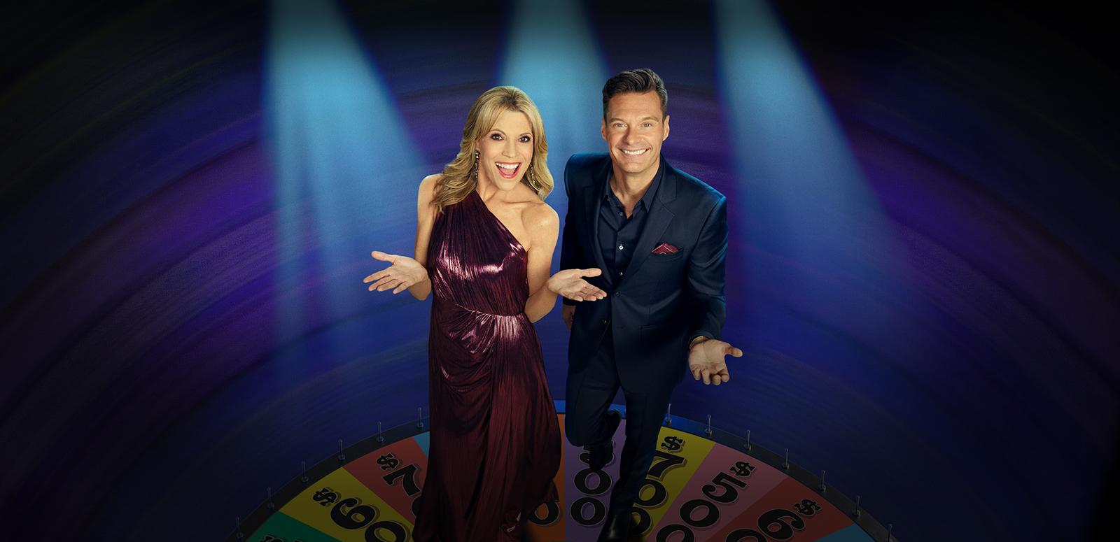 Ryan and Vanna on the set of Wheel of Fortune 